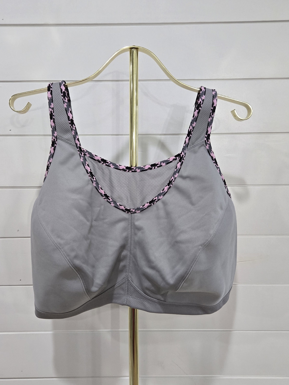 Womens Plus Size Glamorise No Bounce Camisole Gray Sports Bra Size 48H